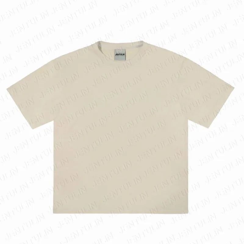 Men's Tshirt Cotton Y2K Short Sleeve Solid Tops Women Loose Oversize Streetwear Korean Fashion Tees Pulovers Unisex Clothing 90S