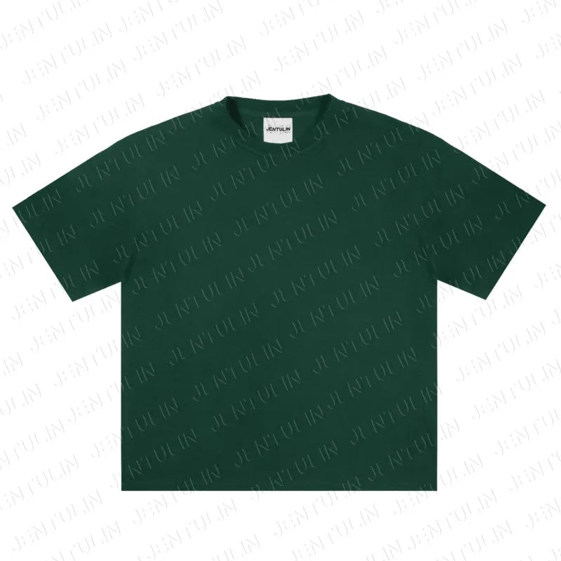 Men's Tshirt Cotton Y2K Short Sleeve Solid Tops Women Loose Oversize Streetwear Korean Fashion Tees Pulovers Unisex Clothing 90S