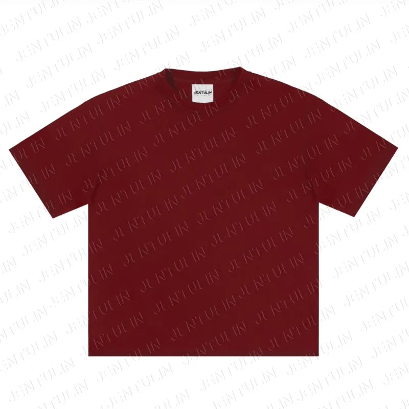 Men's Tshirt Cotton Y2K Short Sleeve Solid Tops Women Loose Oversize Streetwear Korean Fashion Tees Pulovers Unisex Clothing 90S