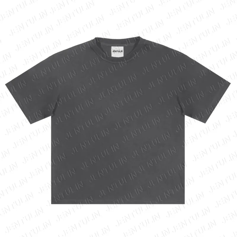 Men's Tshirt Cotton Y2K Short Sleeve Solid Tops Women Loose Oversize Streetwear Korean Fashion Tees Pulovers Unisex Clothing 90S