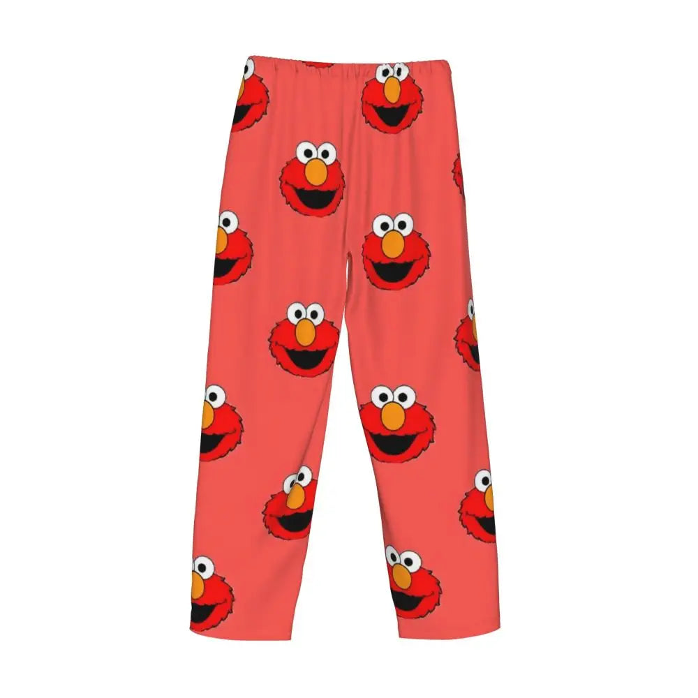 Custom Cookie Monster Pajama Pants Sleepwear for Men Elastic Waistband Sleep Lounge Bottoms with Pockets