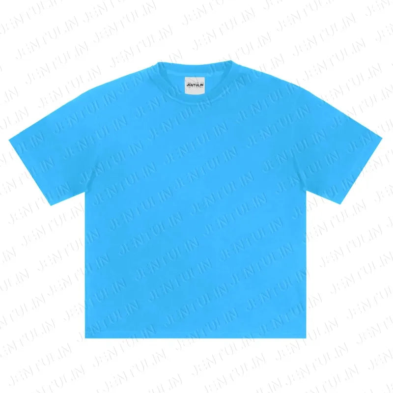 Men's Tshirt Cotton Y2K Short Sleeve Solid Tops Women Loose Oversize Streetwear Korean Fashion Tees Pulovers Unisex Clothing 90S