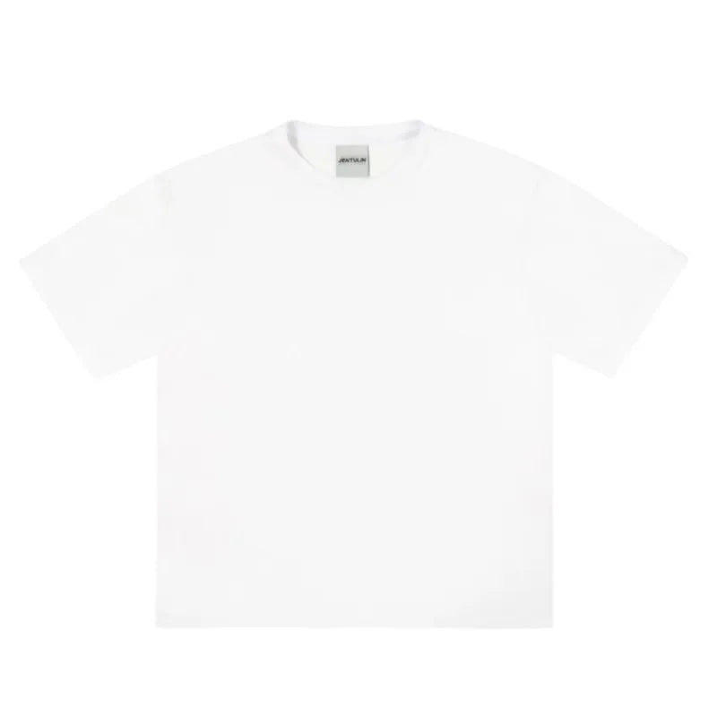 Men's Tshirt Cotton Y2K Short Sleeve Solid Tops Women Loose Oversize Streetwear Korean Fashion Tees Pulovers Unisex Clothing 90S