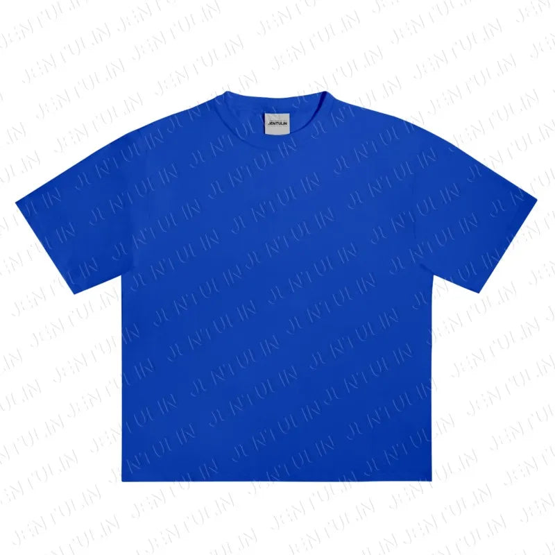 Men's Tshirt Cotton Y2K Short Sleeve Solid Tops Women Loose Oversize Streetwear Korean Fashion Tees Pulovers Unisex Clothing 90S