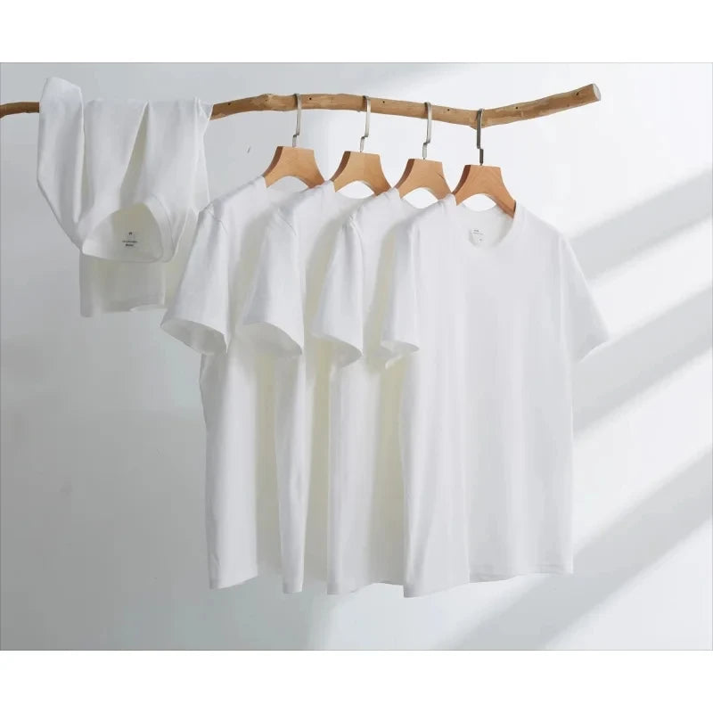 Men's Tshirt Cotton Y2K Short Sleeve Solid Tops Women Loose Oversize Streetwear Korean Fashion Tees Pulovers Unisex Clothing 90S