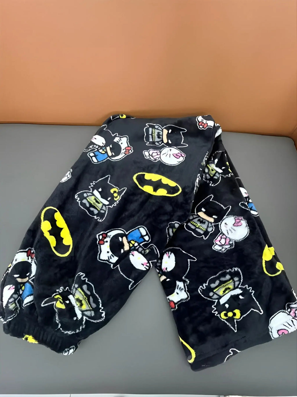 New Kawaii Y2k Autumn Hello Kitty Batman Pajama Pants Cartoon Hip Hop Ladies Warm Casual Flannel Cute Pants Plush Style Clothing