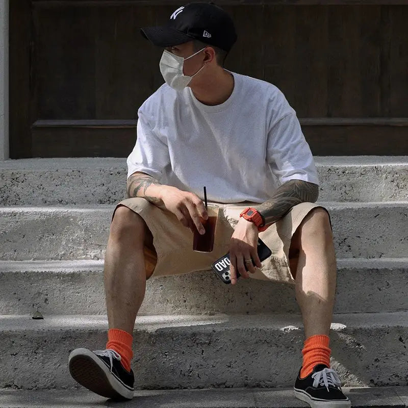 Men's Tshirt Cotton Y2K Short Sleeve Solid Tops Women Loose Oversize Streetwear Korean Fashion Tees Pulovers Unisex Clothing 90S