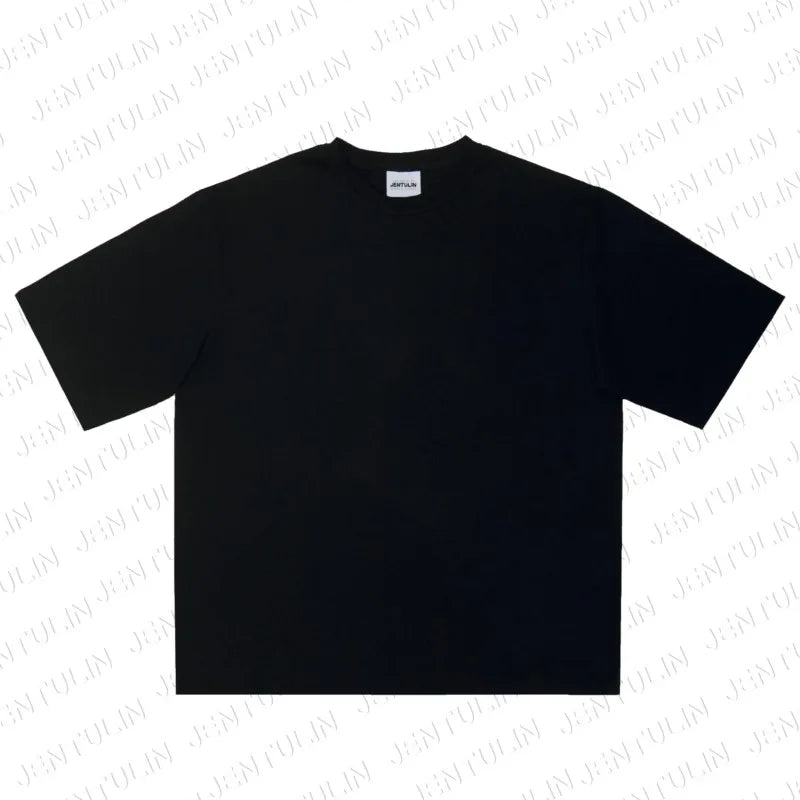 Men's Tshirt Cotton Y2K Short Sleeve Solid Tops Women Loose Oversize Streetwear Korean Fashion Tees Pulovers Unisex Clothing 90S