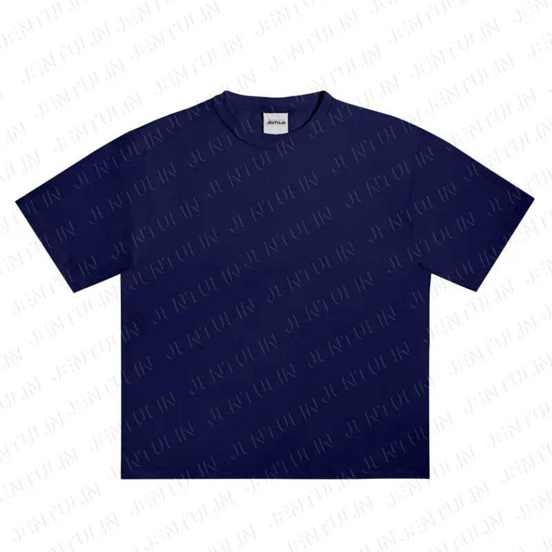 Men's Tshirt Cotton Y2K Short Sleeve Solid Tops Women Loose Oversize Streetwear Korean Fashion Tees Pulovers Unisex Clothing 90S